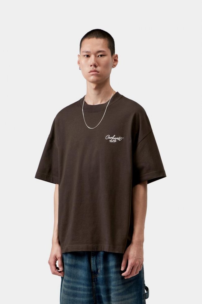 Carhartt S/S Signature Script T-Shirt - Tobacco / Natural