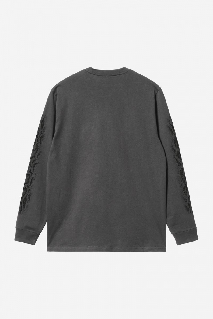 Carhartt L/S Camo Snake T-Shirt - Black, Garment dyed