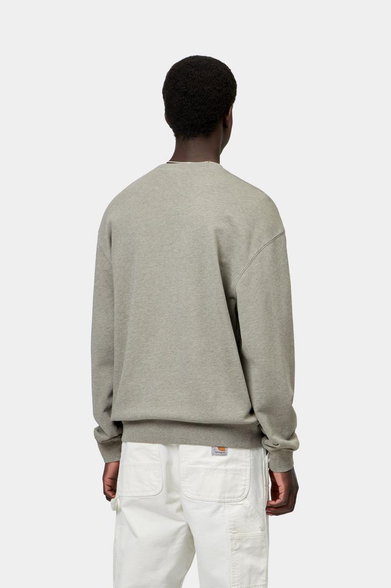 Carhartt Caspian Sweatshirt - Shady Green Heather, Garment dyed