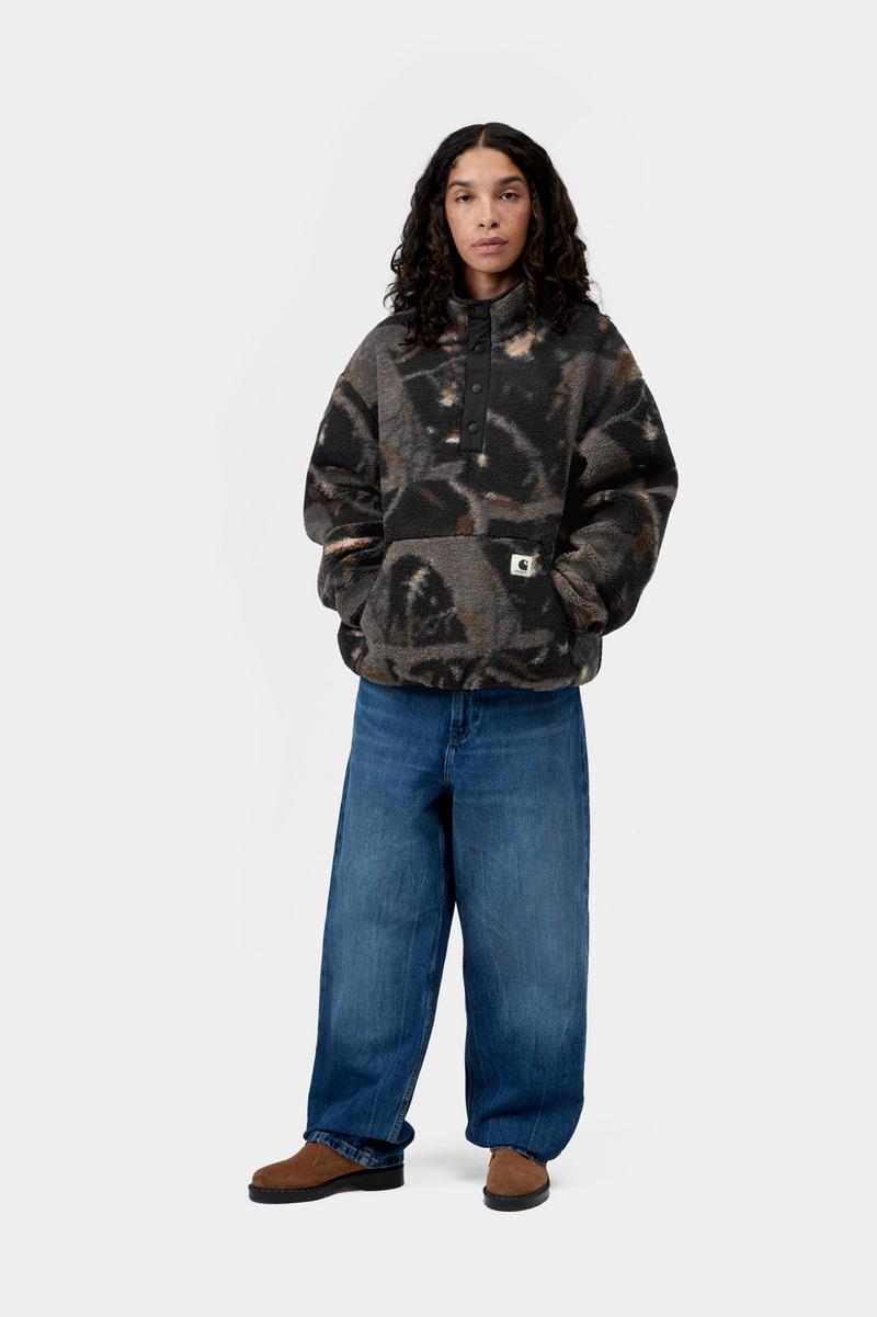 Carhartt Elliot High Neck Liner - Camo Feather Tree, Black / Black