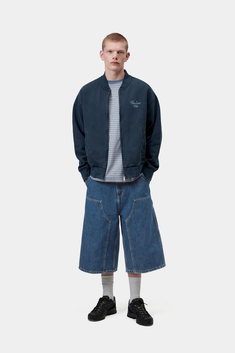 Carhartt OG Double Knee Long Short - Blue, Stone washed
