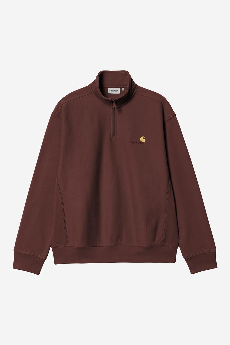 Carhartt Half Zip American Script Sweatshirt - Amarone
