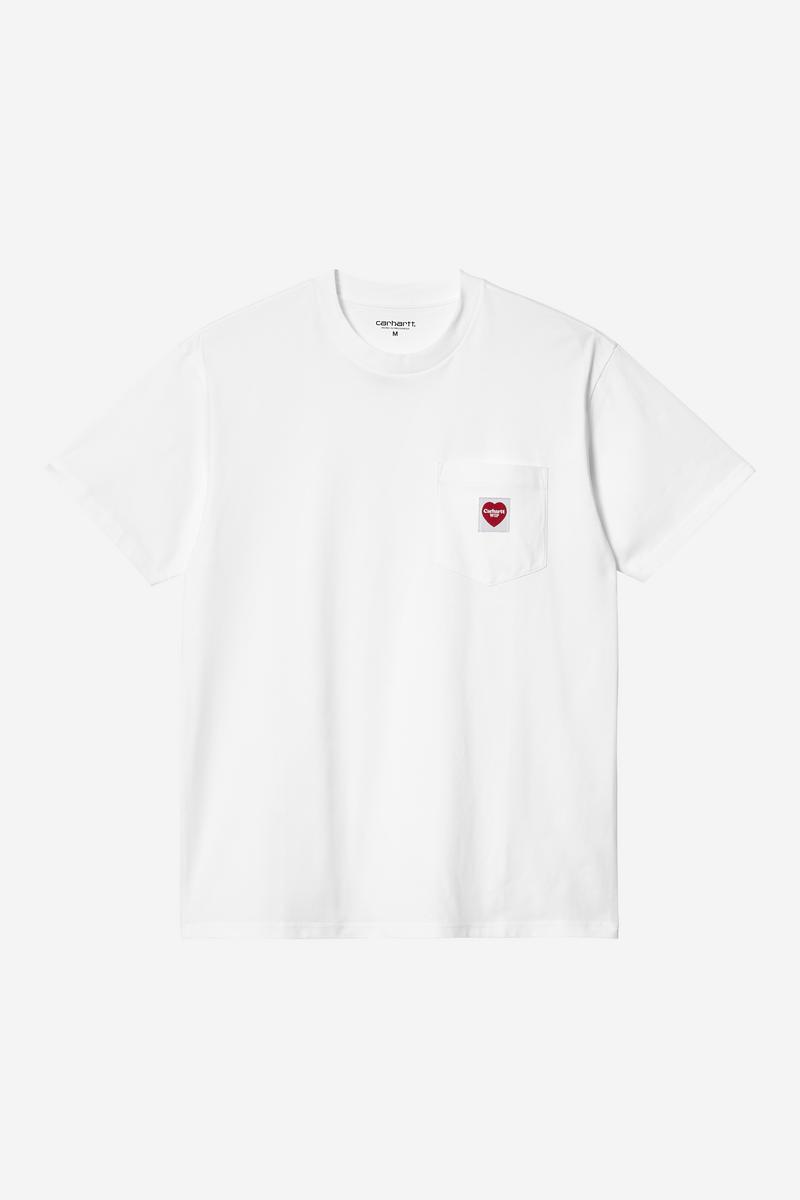 Carhartt S/S Pocket Heart T-Shirt - White / Red