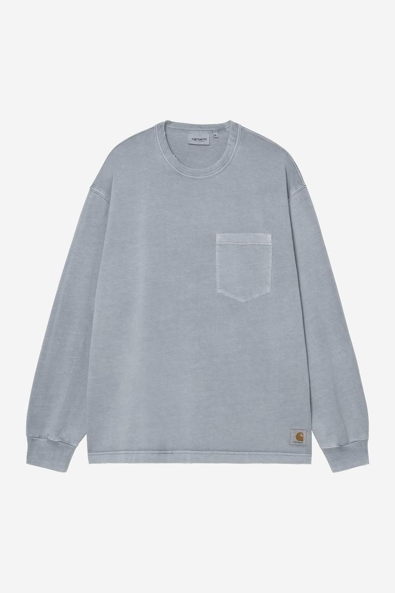 Carhartt L/S Torion Pocket T-Shirt - Office Blue, Grind wash