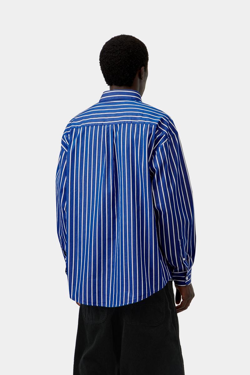 Carhartt L/S Gowan Shirt - Gowan Stripe, Lapis