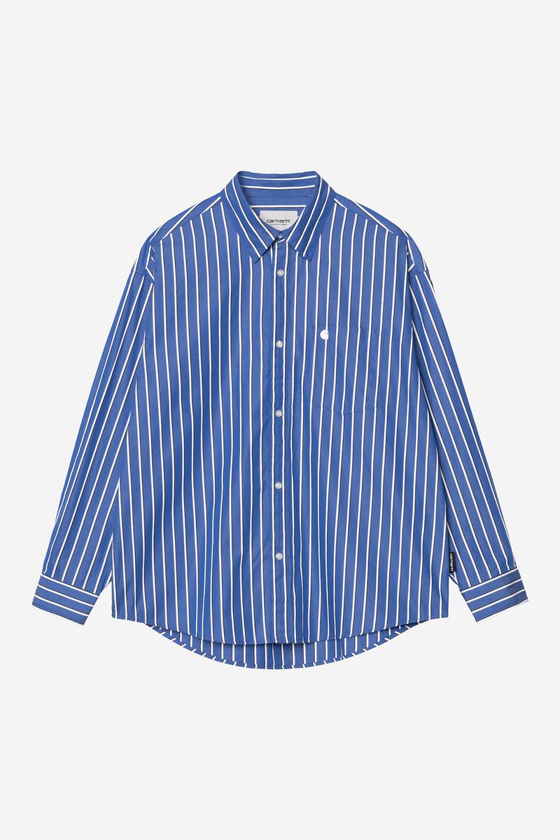Carhartt L/S Gowan Shirt - Gowan Stripe, Lapis