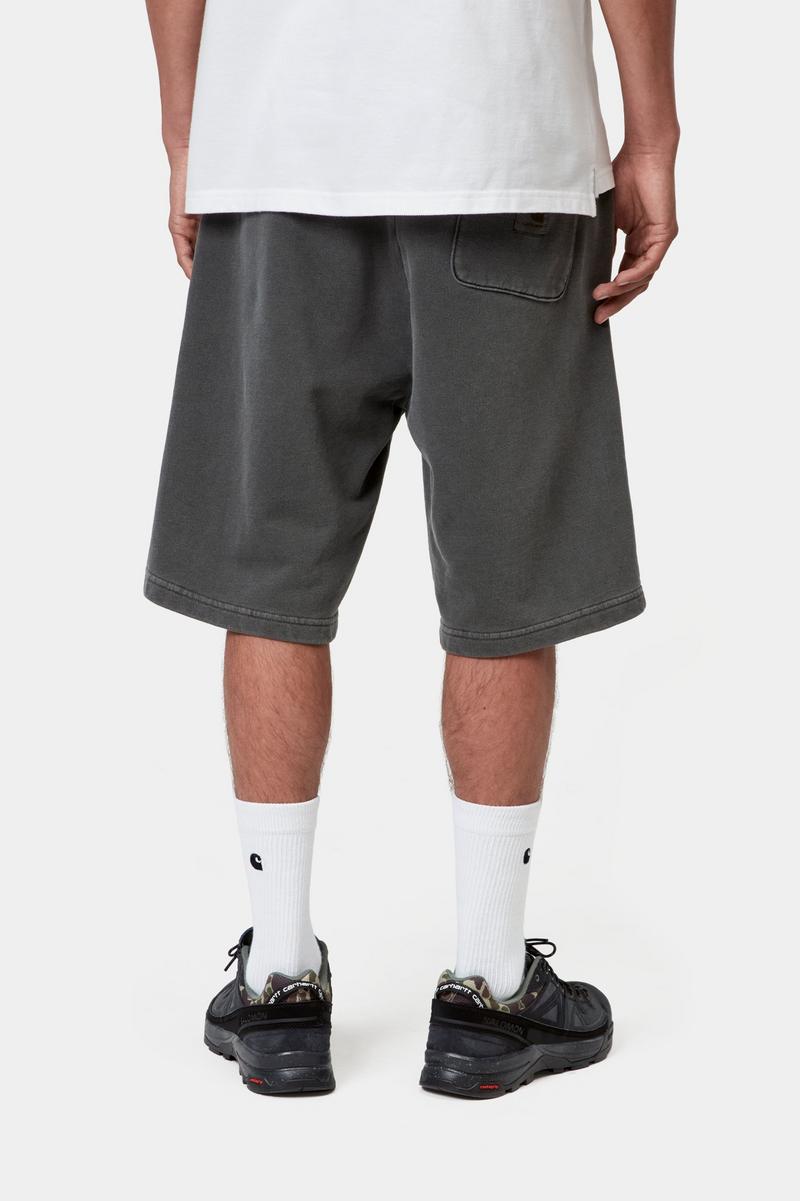 Carhartt Nelson Sweat Short - Black, Garment dyed