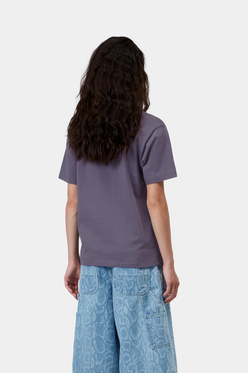 Carhartt S/S Script Embroidery T-Shirt - Shady Purple / Dark Navy