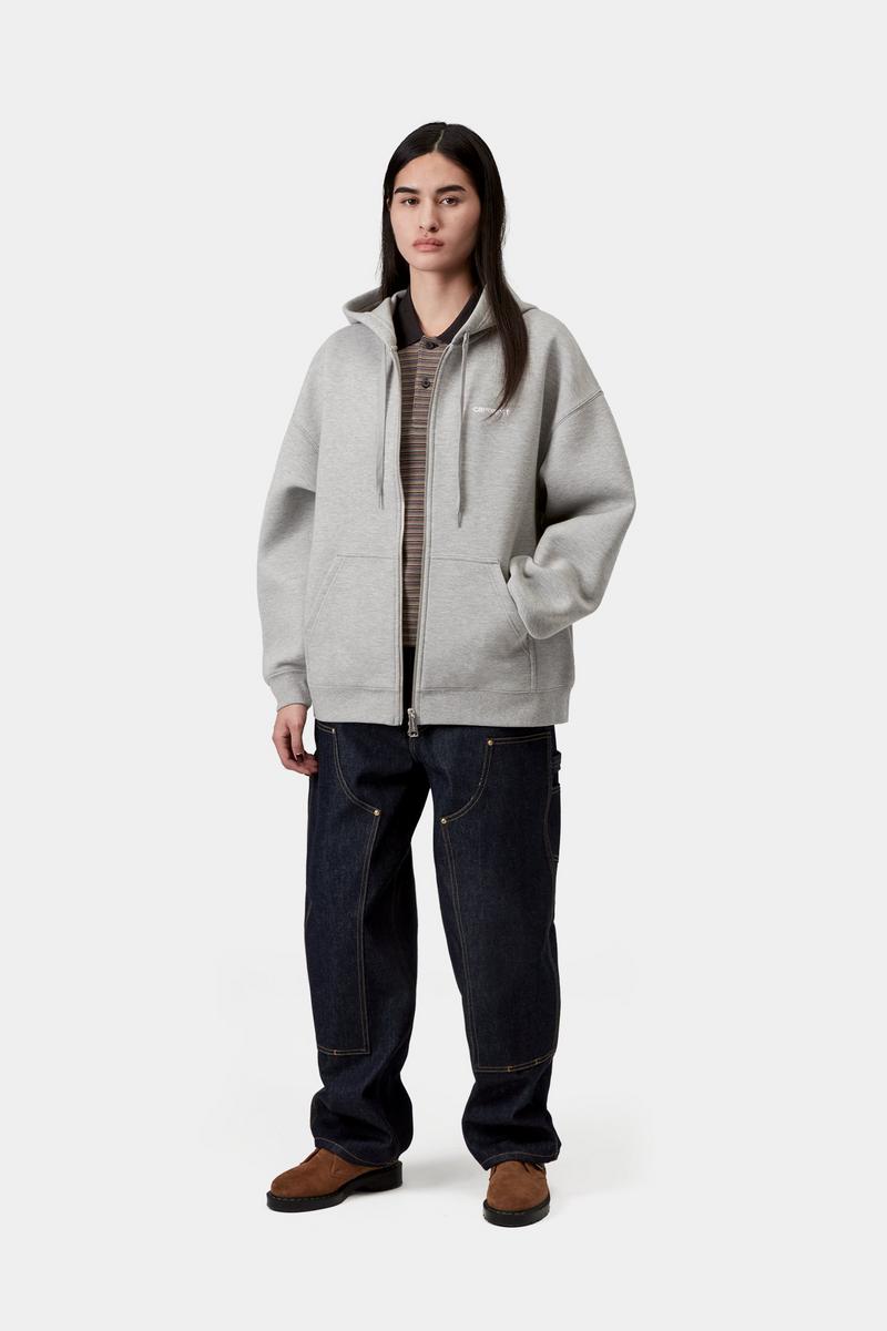 Carhartt Hooded Alda Jacket - Grey Heather / White