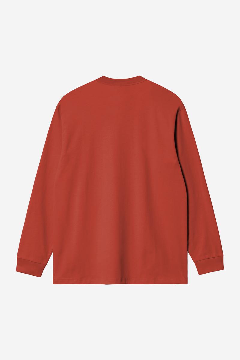 Carhartt L/S American Script T-Shirt - Oxide Red