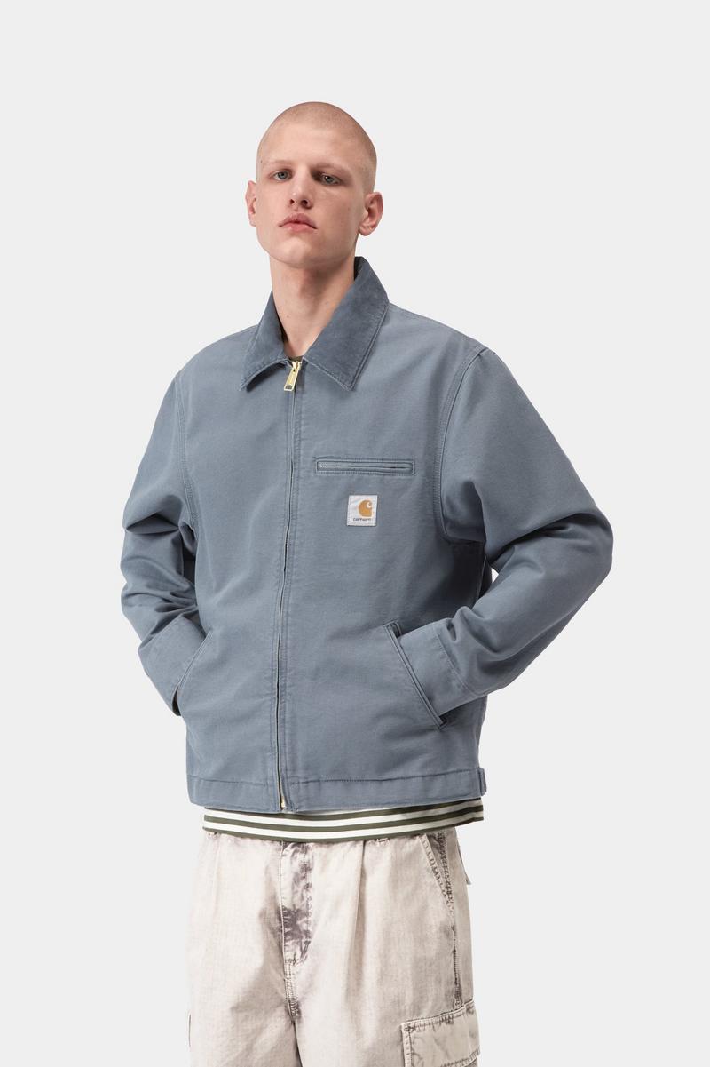 Carhartt Detroit Jacket - Cozy Blue / Cozy Blue, Stone canvas