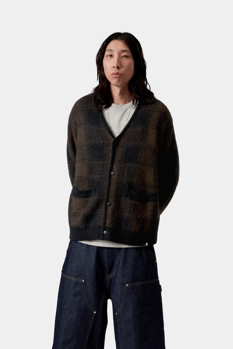 Carhartt Everson Cardigan - Everson Jacquard, Black / Palisander