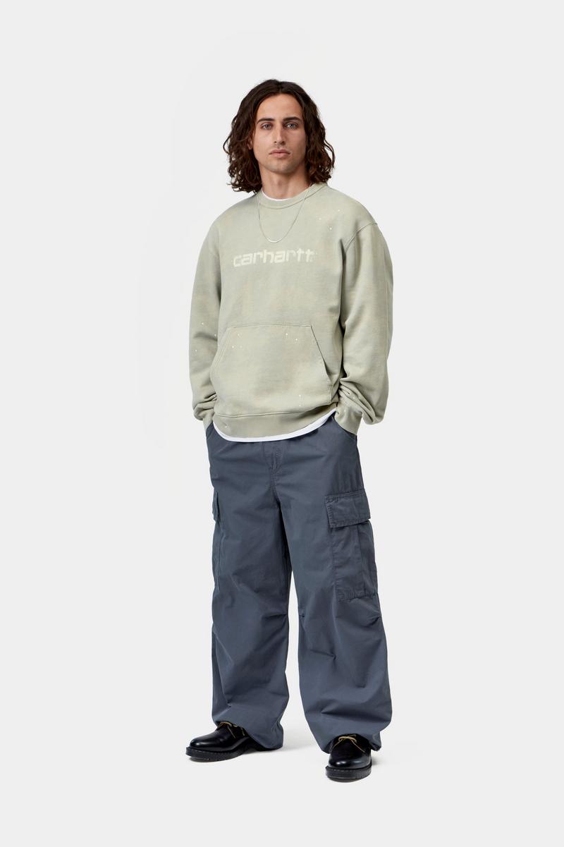 Carhartt Painter Sweatshirt - Shady Green, Destroy wash, splatter