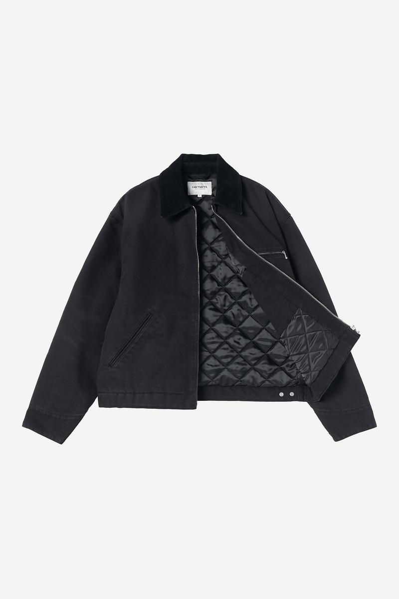 Carhartt OG Detroit Jacket - Black / Black, Stone canvas
