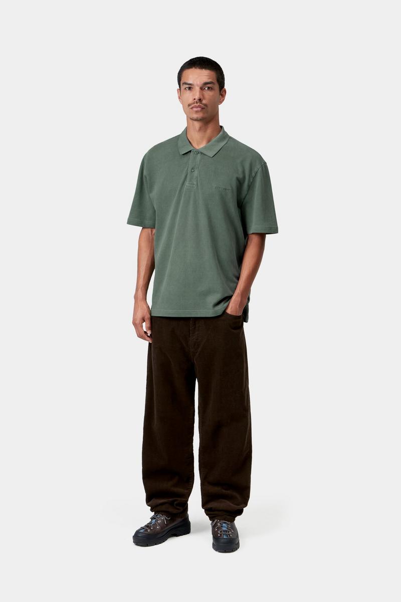 Carhartt S/S Wayne Polo - Dark Scarab, Garment dyed