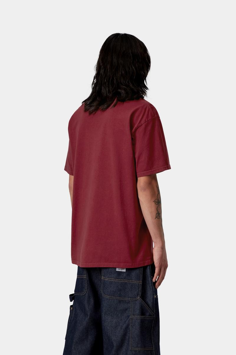 Carhartt S/S Faded Pond Corps T-Shirt - Marsala, Heavy stone wash