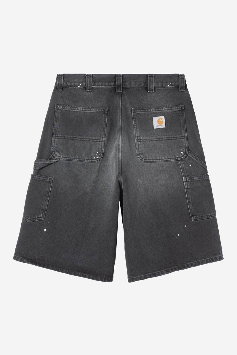 Carhartt OG Single Knee Short - Black, Destroy wash, splatter