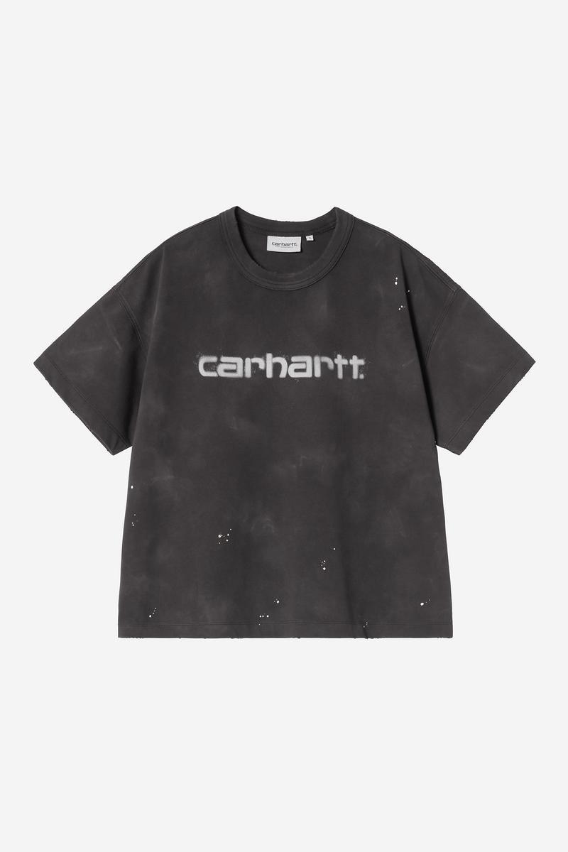 Carhartt S/S Painter T-Shirt - Black, Destroy wash, splatter