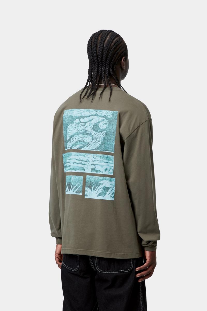 Carhartt L/S Emerge T-Shirt - Leaf, Stone washed