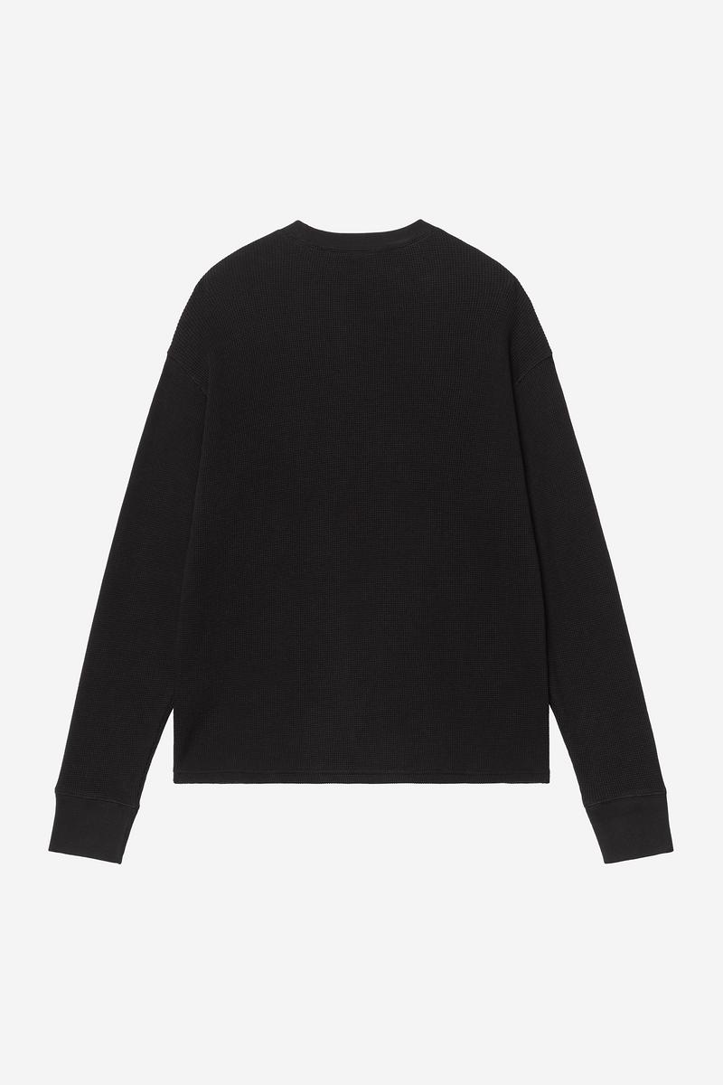 Carhartt L/S Blackletter Waffle T-Shirt - Black / White