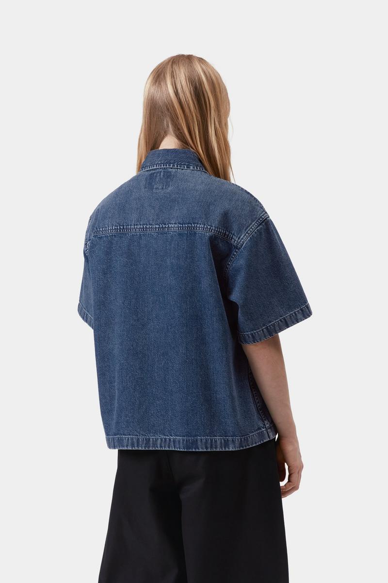 Carhartt S/S Lovilia Shirt - Blue, Stone washed