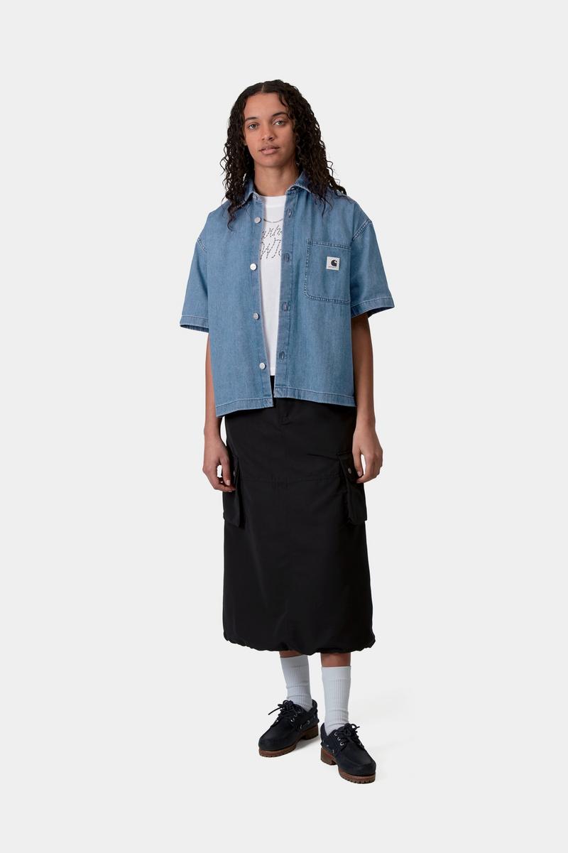 Carhartt S/S Lovilia Shirt - Blue, Stone washed