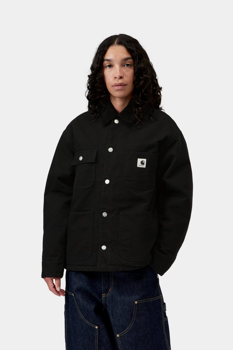 Carhartt OG Michigan Coat - Black / Black, Rinsed