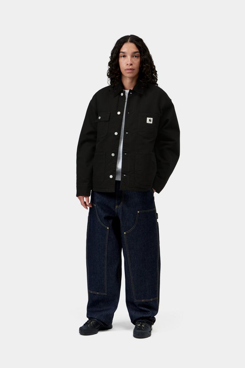 Carhartt OG Michigan Coat - Black / Black, Rinsed
