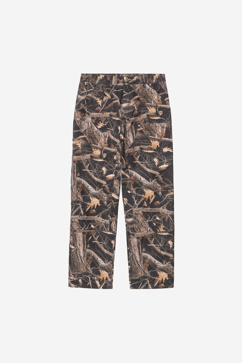 Carhartt Double Knee Pant - Camo Feather Tree, Black, Heavy stone wash