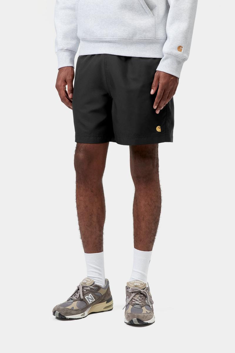 Carhartt Chase Swim Trunks - Black / Gold