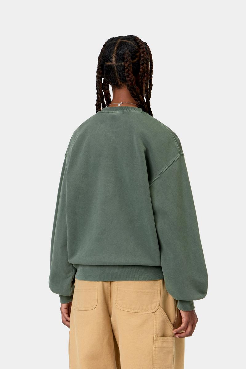 Carhartt Nelson Sweatshirt - Dark Scarab, Garment dyed
