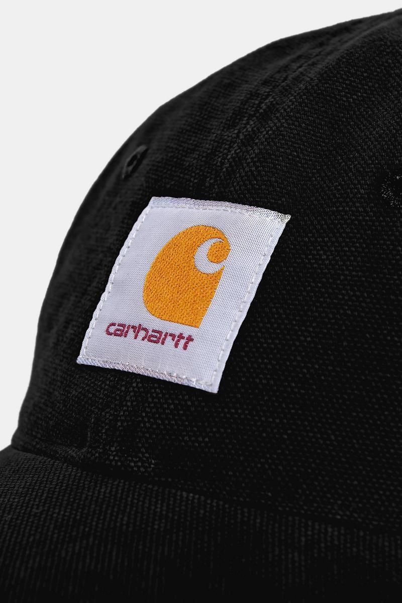Carhartt Canvas 6-Panel Cap - Black/White, Stone washed