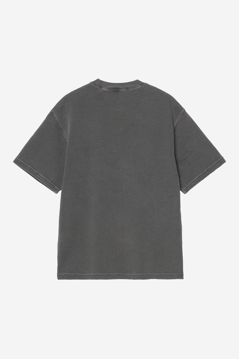 Carhartt S/S Nelson Waffle T-Shirt - Black, Garment dyed