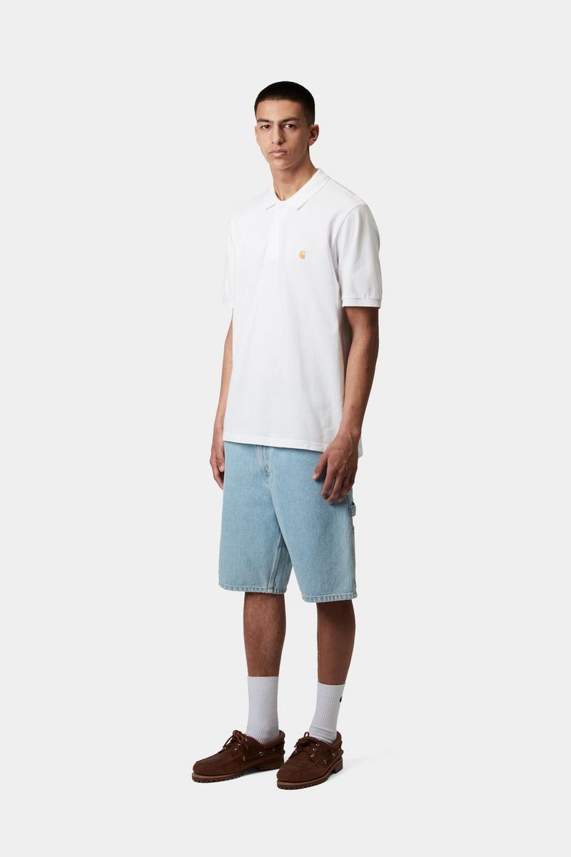 Carhartt S/S Chase Pique Polo - White / Gold