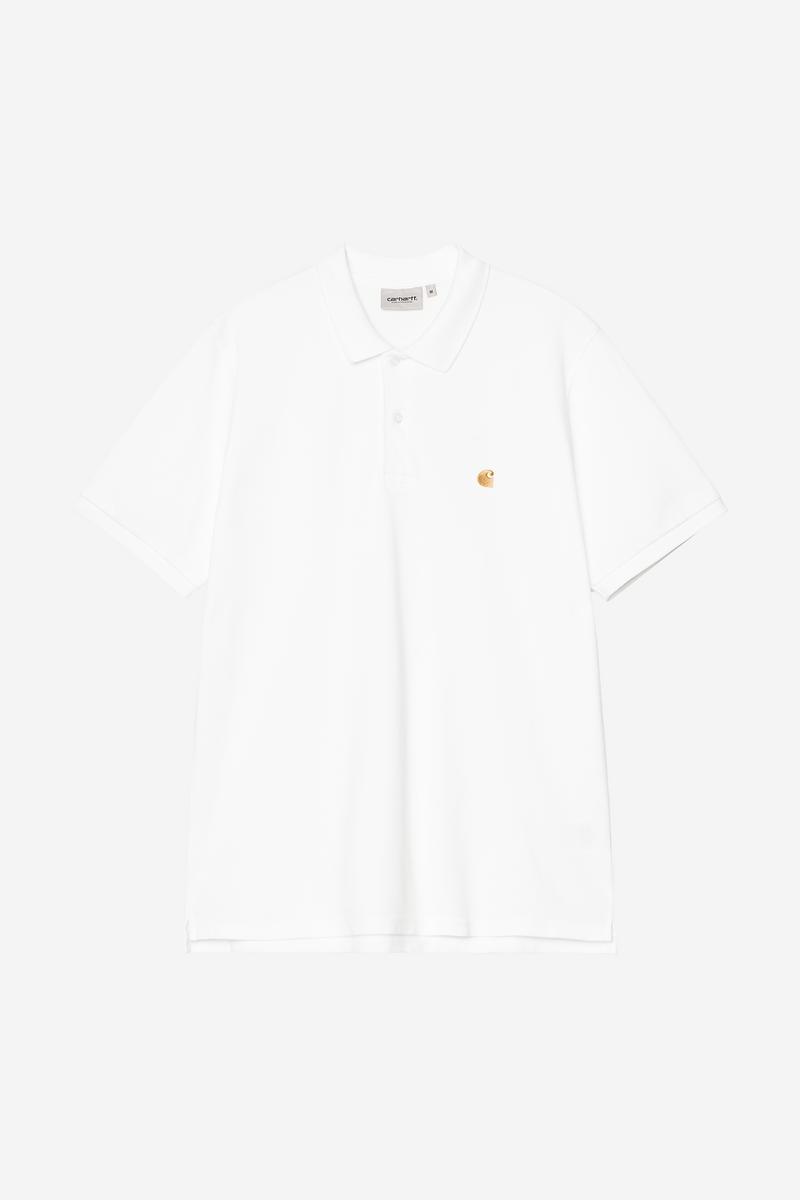 Carhartt S/S Chase Pique Polo - White / Gold