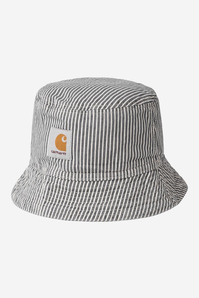 Carhartt Mercer Bucket Hat - Mercer Stripe, Graphite / Wax, Stone washed