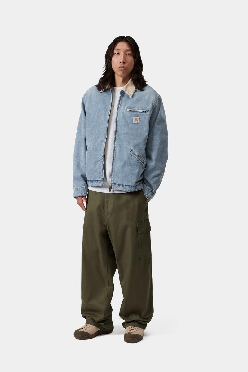 Carhartt OG Detroit Jacket - Blue / Dusty H Brown, Burst washed