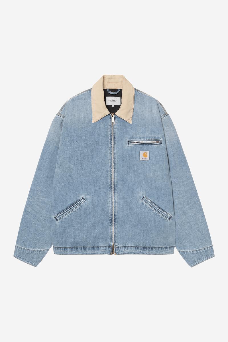 Carhartt OG Detroit Jacket - Blue / Dusty H Brown, Burst washed