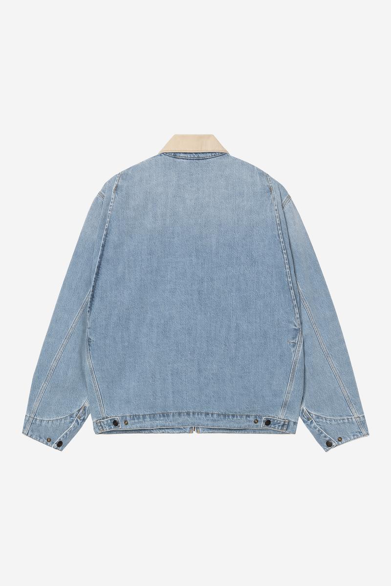 Carhartt OG Detroit Jacket - Blue / Dusty H Brown, Burst washed