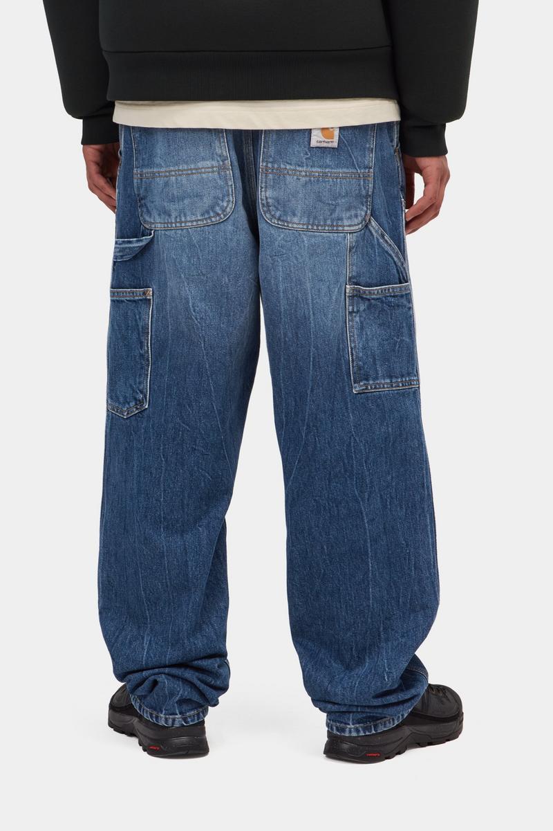 Carhartt Double Knee Pant - Blue, Marble used wash
