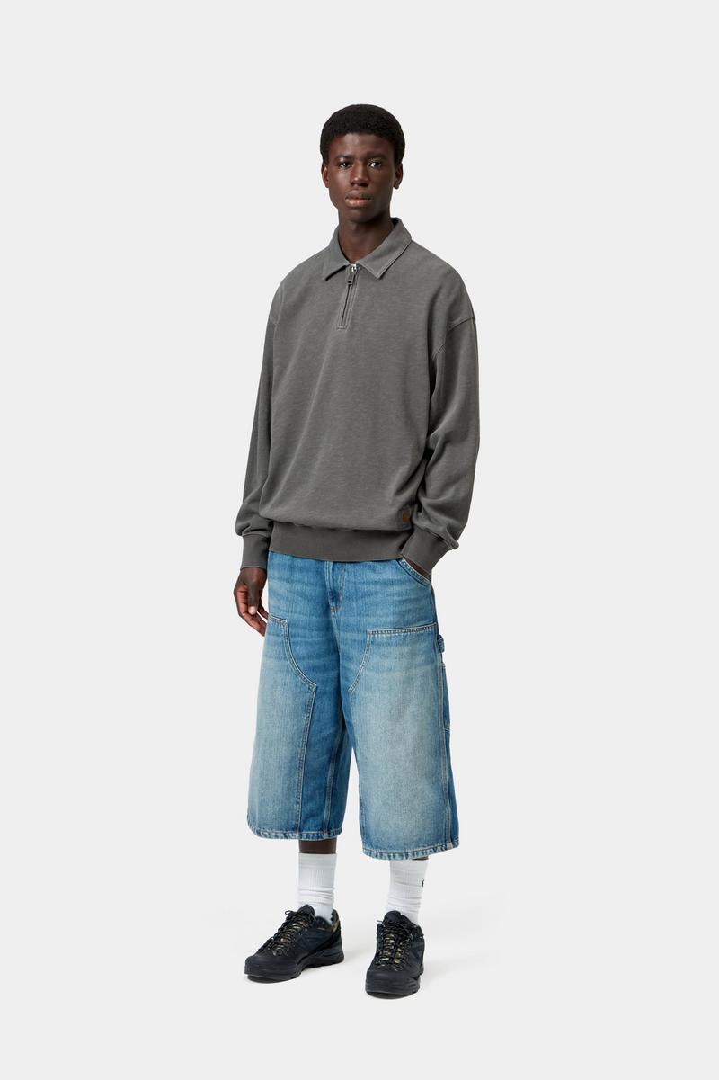 Carhartt Harper Polo - Black, Garment dyed