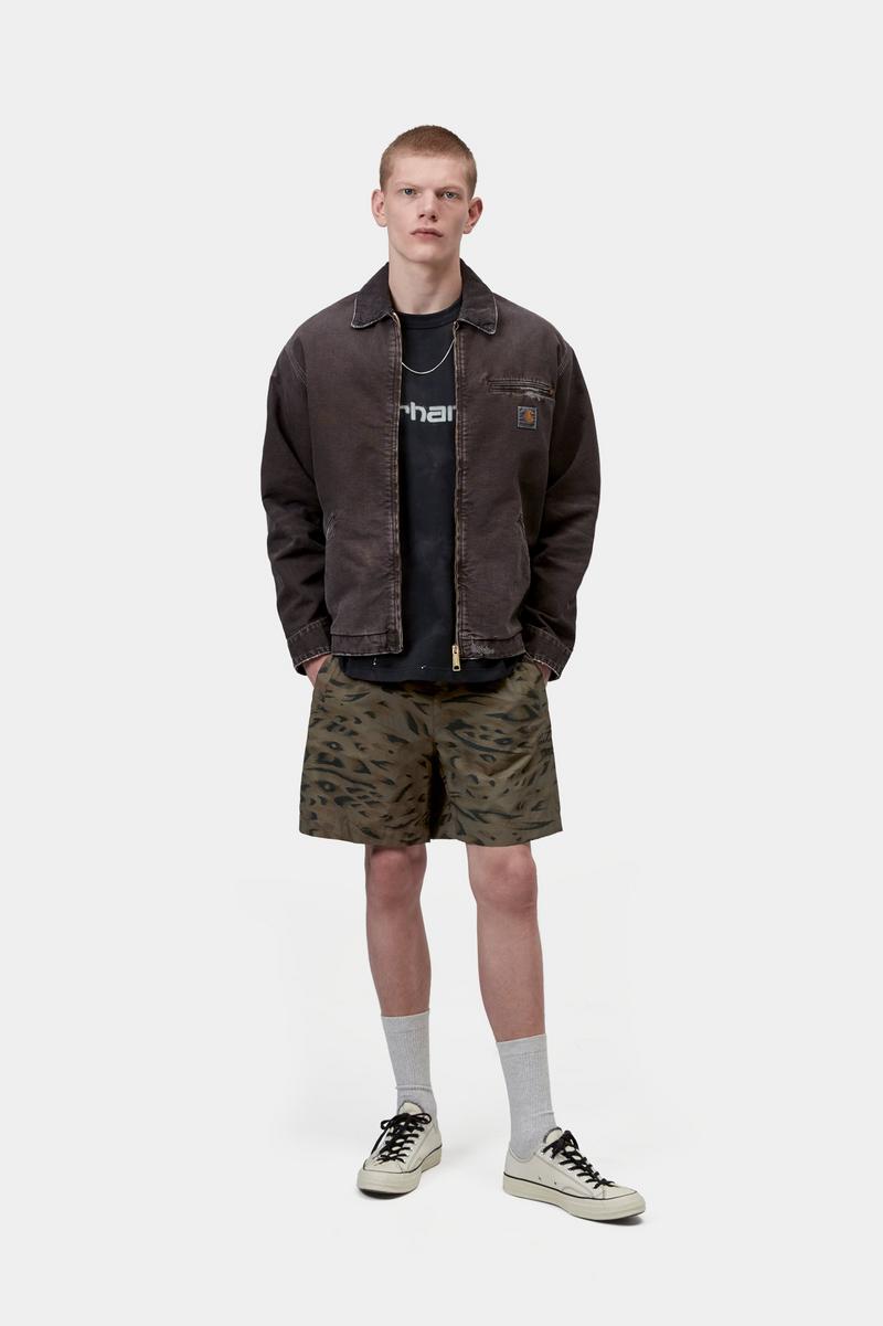 Carhartt Travon Short - Duck Feather Print, Cypress / Black