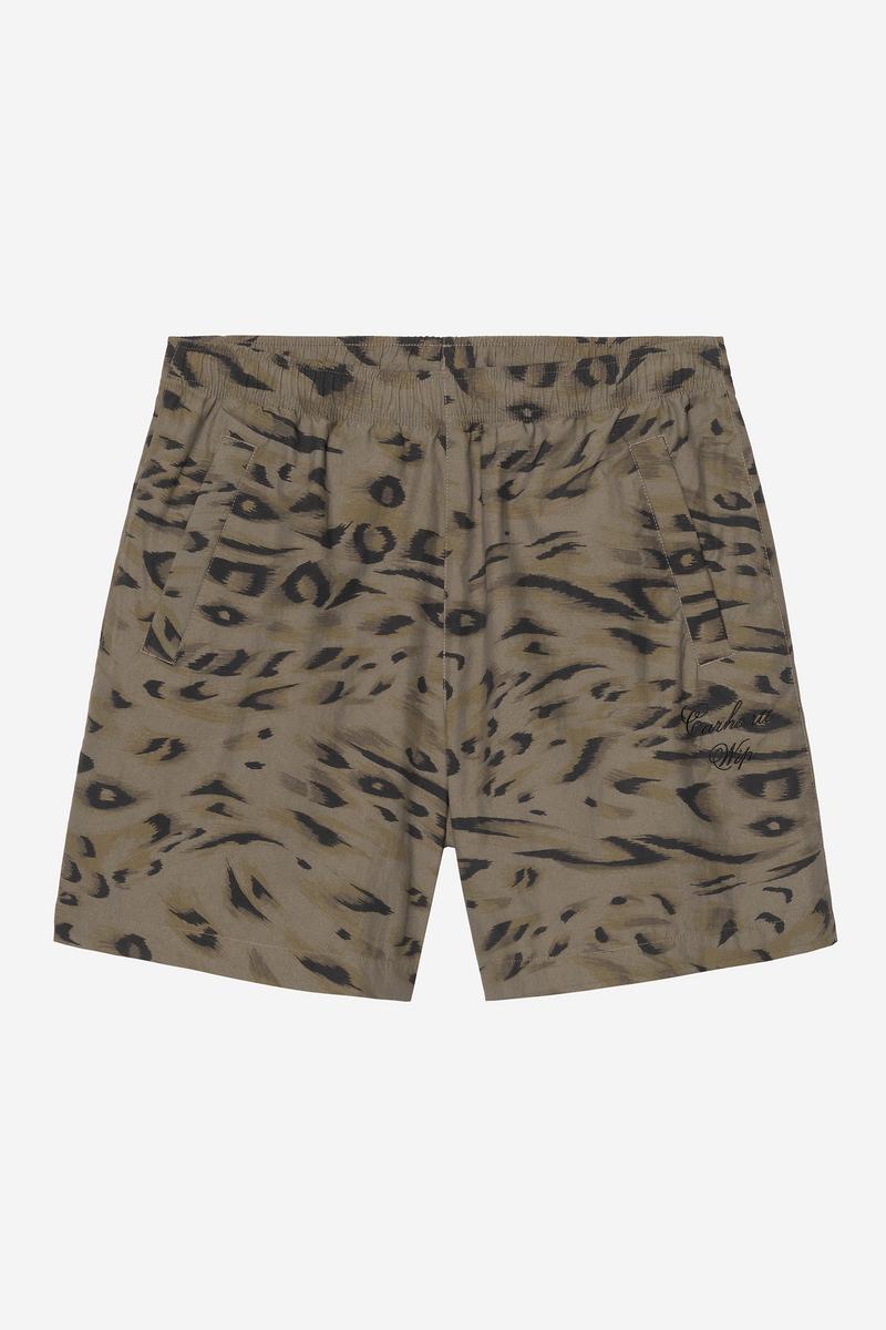 Carhartt Travon Short - Duck Feather Print, Cypress / Black