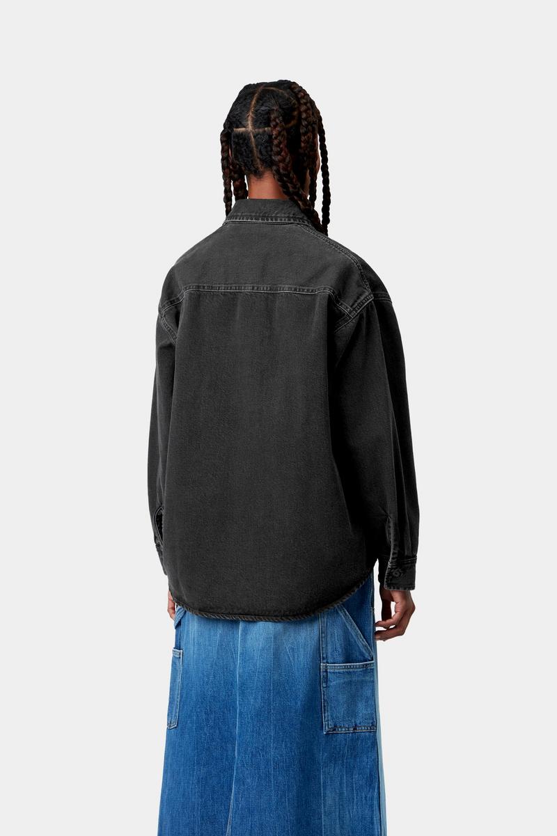 Carhartt Marly Shirt Jac - Black, Heavy stone wash