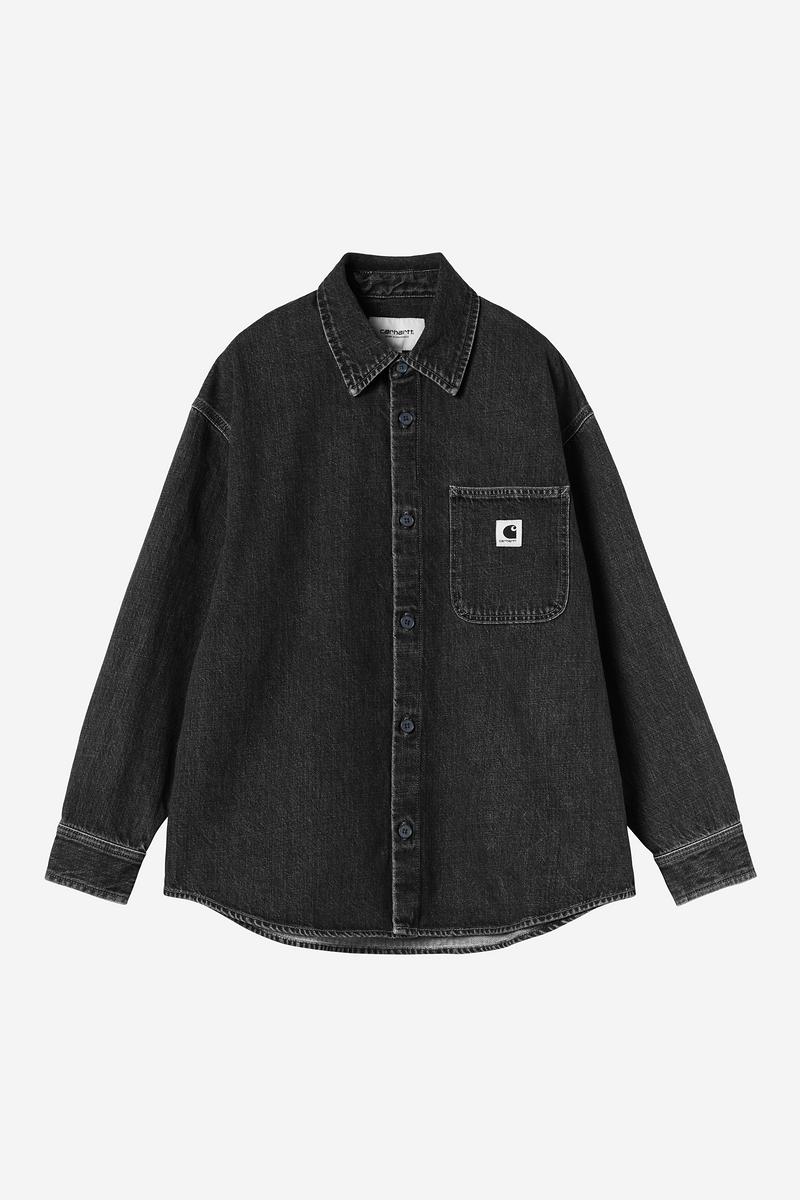 Carhartt Marly Shirt Jac - Black, Heavy stone wash