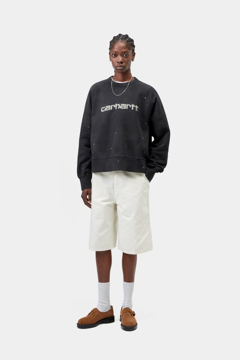 Carhartt Painter Sweatshirt - Black, Destroy wash, splatter