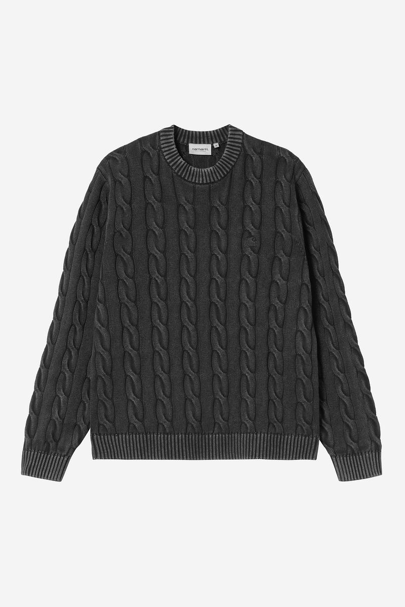 Carhartt Carter Sweater - Black, Garment dyed