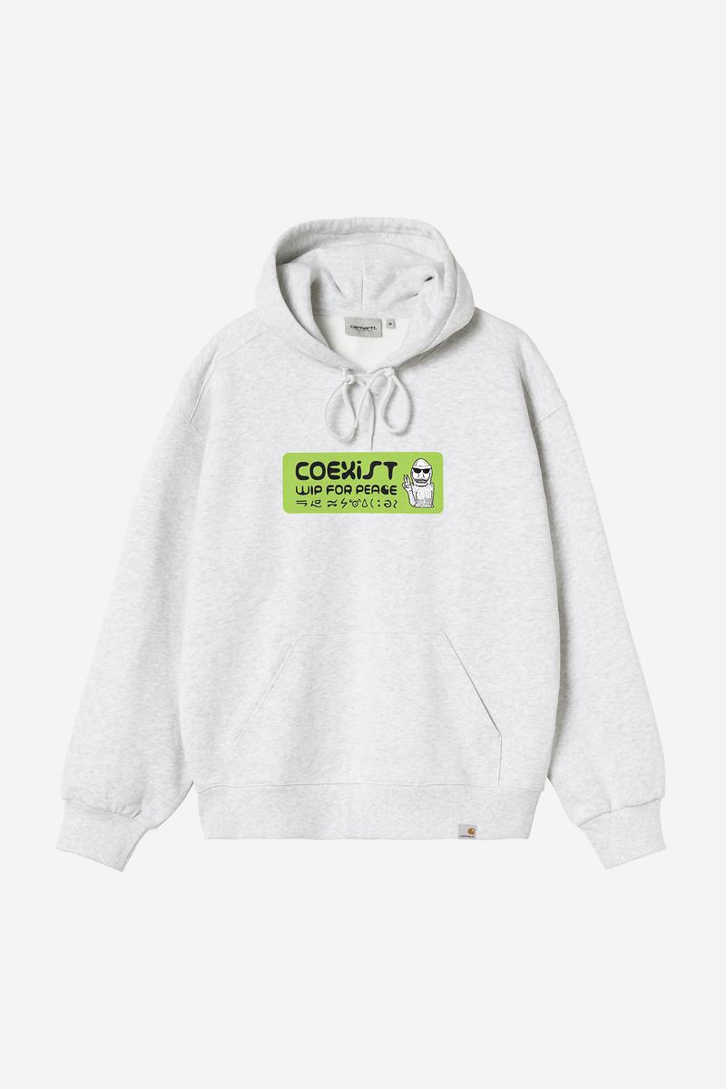 Carhartt Hooded Bumper Sticker Sweatshirt - Ash Heather