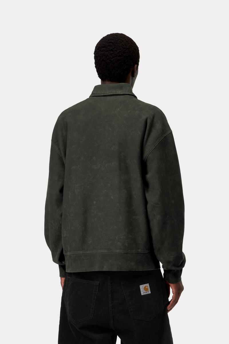 Carhartt Lambert Polo Sweatshirt - Raven, Moon wash