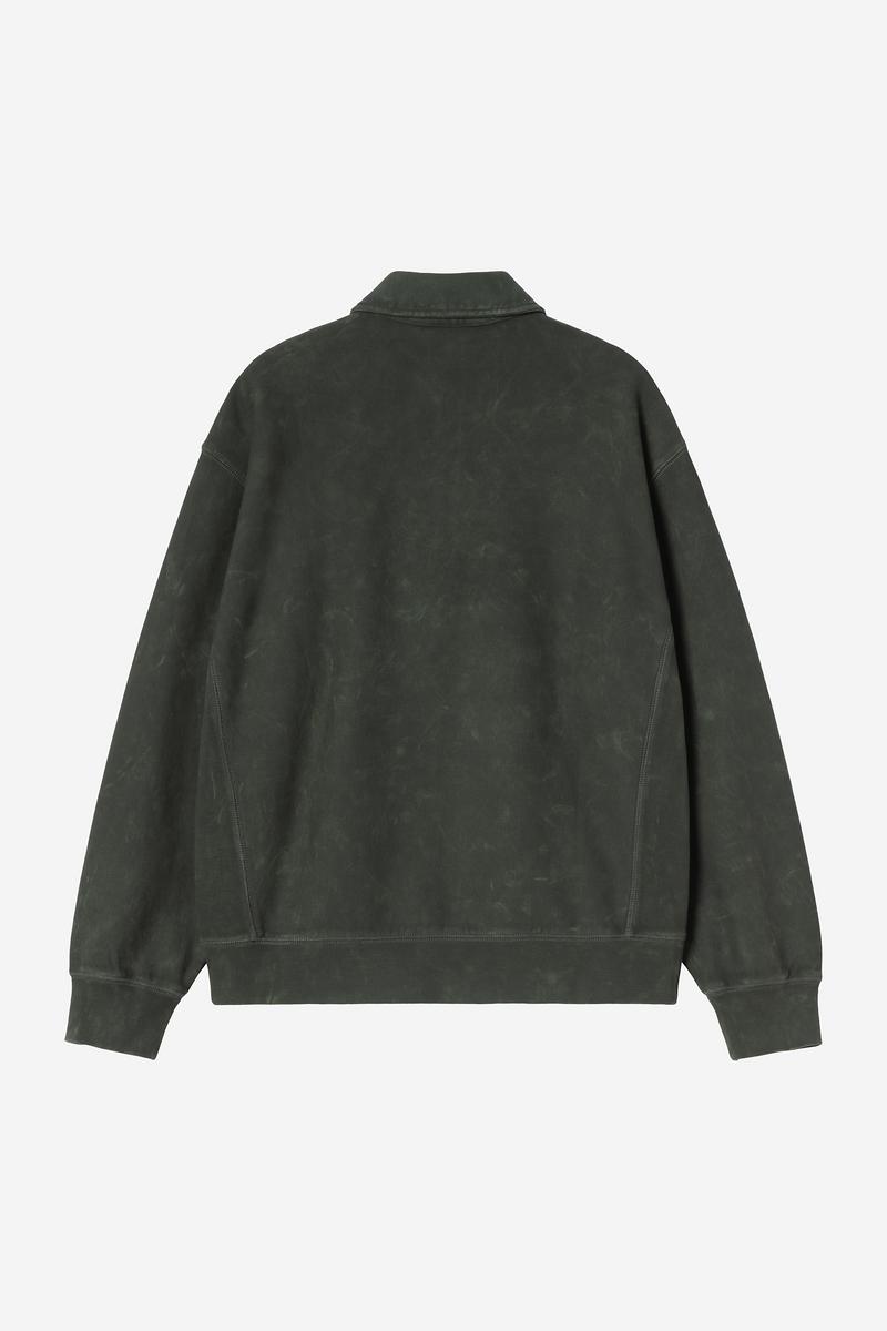 Carhartt Lambert Polo Sweatshirt - Raven, Moon wash